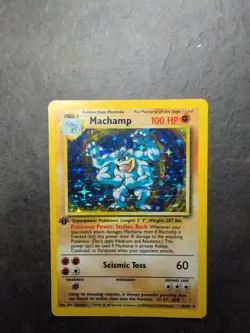 Pokemon TCG Machamp Holo Rare 1st Edition Base Set 8/102 - Image 1