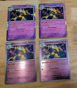 4x Holo Rare Alakazam 056/132 - ME01: Mega Evolution Playset x4 Pokemon TCG - Image 1