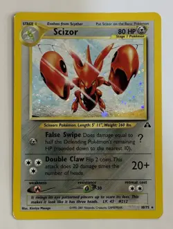 POKEMON NEO DISCOVERY SCIZOR 10/75 RARE UNLIMITED HOLO MP - Image 1
