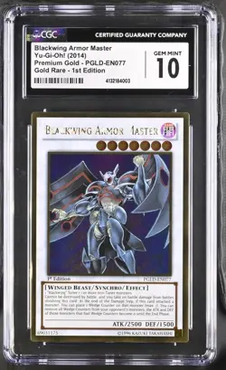 Blackwing Armor Master Yu-Gi-Oh! (2014) PGLD-EN077 Gold Rare CGC 10 GEM MINT - Image 1