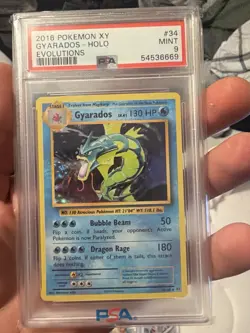 Gyarados Holo Rare 34/108 PSA 9 XY Evolutions 2016 English Pokemon Card - Image 1