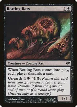 Rotting Rats x1 Conflux MTG Magic the Gathering Black Creature Card - Image 1