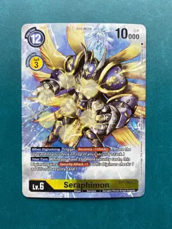 1x Seraphimon BT1-063 BT11 Alternate Art Digimon Card Game x1 - Image 1