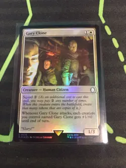 MTG Magic The Gathering Gary Clone Foil PIP White Human - Image 1