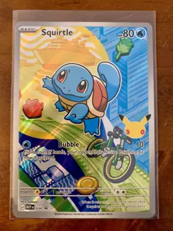 First Partner Illustration Squirtle Promo Full Art Holo 037 Pokemon TCG NM/M - Image 1