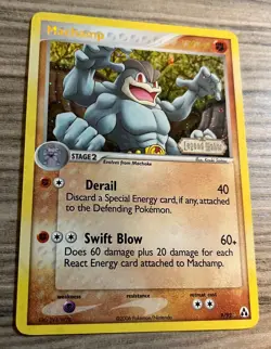 Machamp 9/92 EX STAMPED Legend Maker Pokemon Card Reverse Holo Foil Rare - Image 2