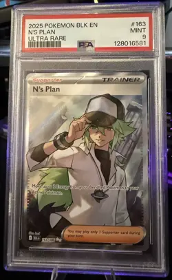 Pokemon TCG N's Plan Full Art Ultra Rare, Sv: Black Bolt PSA 9 - Image 1