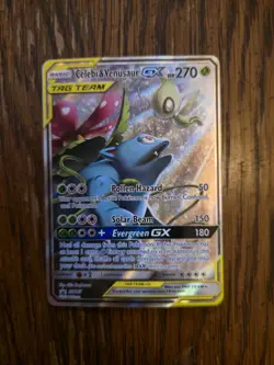 Pokemon TCG Celebi & Venusaur GX SM167 Sun & Moon Promo Tag Team Ultra Rare MP - Image 1