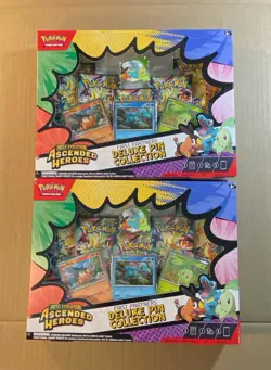 Pokemon TCG Ascended Heroes First Partners Deluxe Pin Collection Sealed LOT OF 2 - Image 1