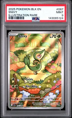 2025 POKEMON BLK EN-BLACK BOLT ILLUSTRATION RARE #087 SNIVY PSA 9 - Image 1