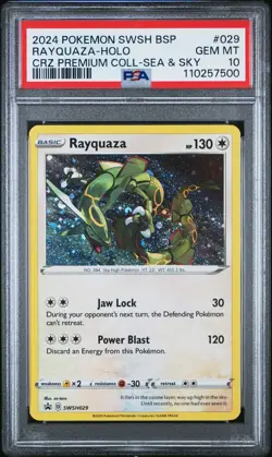 2024 POKEMON SWSH BLACK STAR PROMO #029 RAYQUAZA-HOLO PSA 10 - Image 1