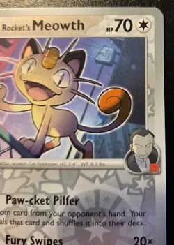 Team Rocket's Meowth 149/182 Reverse Holo Common Destined Rivals Pokemon TCG - Image 3