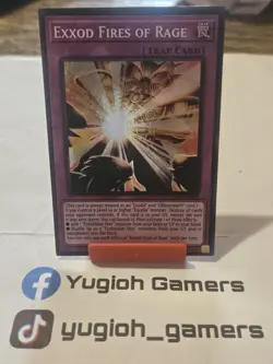 Yu-Gi-Oh Exxod Fires Of Rage INFO 1st Edition Super Rare Light Played - Image 1