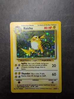 Pokemon TCG Raichu Base Set Holo Unlimited Rare Card 14/102 - Image 1