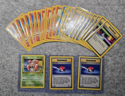 Small lot of 28 original vintage 1990s Pokemon TCG cards, 3 first / 1st edition - Image 1