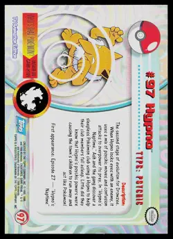 Pokemon Card Topps Trading Cards Series 2 Hypno #97 Holo Foil - Image 2