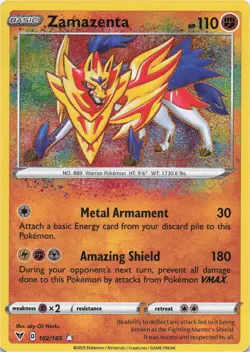 Pokemon - Zamazenta #102/185 - SWSH04: Vivid Voltage Holo - Image 1