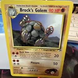 Brock's Golem 020/132 Gym Heroes Unlimited Rare Vintage TCG Pokemon Card - Image 1