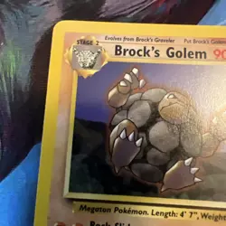 Brock's Golem 020/132 Gym Heroes Unlimited Rare Vintage TCG Pokemon Card - Image 3
