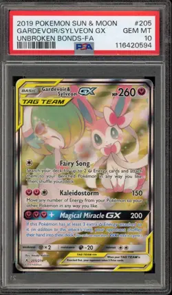 Pokemon Gardevoir & Sylveon GX Unbroken Bonds Full Alt Art #205 PSA 10 Gem Mint - Image 1