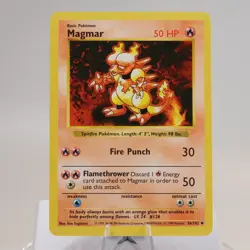 Pokemon TCG - Magmar 36/102 Base Set Uncommon Shadowless WOTC 1999 - NM - Image 2