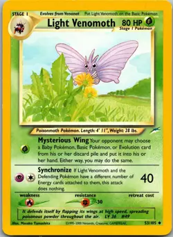 Light Venomoth 53/105 Uncommon Neo Destiny Pokemon Unlimited Near Mint - Image 1