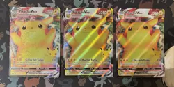 3 x Pikachu VMAX Celebrations SWSH062 Sword And Shield Black Star Promo Pokemon - Image 4