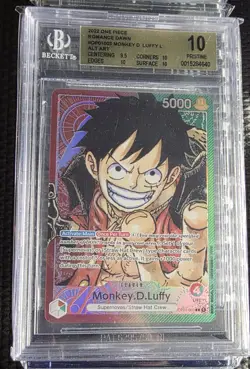 One Piece OP01-003 Monkey D Luffy Alternate Art - BGS 10 Pristine - *Pre Errata* - Image 1
