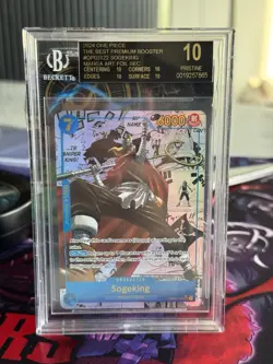 One Piece The Best Premium Booster Sogeking OP03-122 SEC Manga Art Foil BGS 10 - Image 1