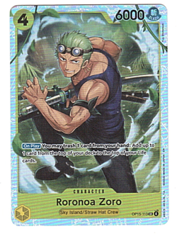 ONE PIECE OP15-113 SR Roronoa Zoro Adventure on KAMI's Island English- NM - Image 1