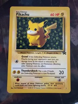 Pokemon Pikachu Black Star Promo Card #1 Ivy Pikachu MP Vintage Pokemon (WEAR) - Image 1
