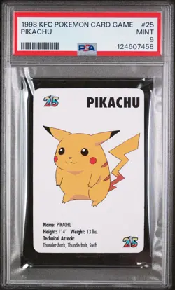 1998 KFC POKEMON CARD GAME #25 PIKACHU PSA 9 - Image 1