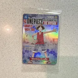 Bandai Namco One Piece CCG Monkey.D.Luffy US Voyage Holo Character Card - Image 1