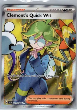 Clemont's Quick Wit 229/191 SV08: Surging Sparks - Pokemon Card - NM - Image 1