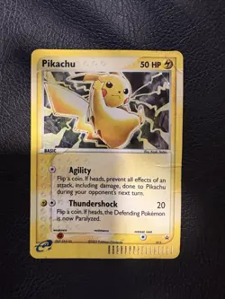 Pikachu #012 w/ Swirl Black Star Promo Holo Card 2003 Pokemon Damaged - Image 1