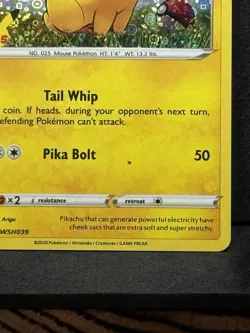 RED INK ERROR - Celebrations card - Pokemon Pikachu SWSH039 Promo Holo - Image 2
