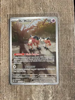 Pokemon TCG Mr. Mime Scarlet Violet-151 Illustration Rare Card 179/165 - Image 1