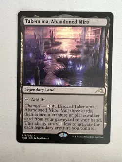 Takenuma, Abandoned Mire Kamigawa Neon Dynasty Rare Legendary Land Black 278 NM - Image 1