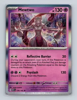 Mewtwo 150 2023 Pokemon TCG Scarlet & Violet MEW 151 Holo Rare Card NM+ (i) 📈 - Image 1