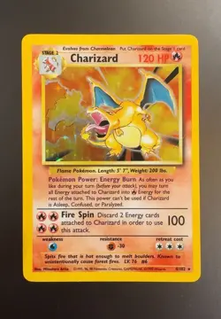 1999 Pokemon Base Set Charizard 4/102 Holo Rare Unlimited Raw MP WOTC - Image 1