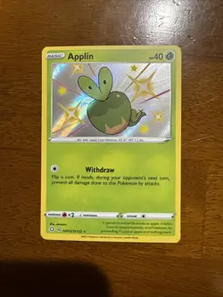 Pokemon Applin SV012/SV122 Shining Fates: Shiny Vault Shiny Holo 40 HP Basic - Image 1