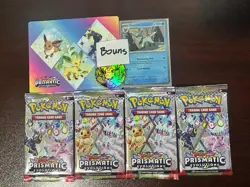 Prismatic Evolutions Pokemon 4 Booster Pack TCG (sealed) With Bouns 🔥🔥 - Image 1