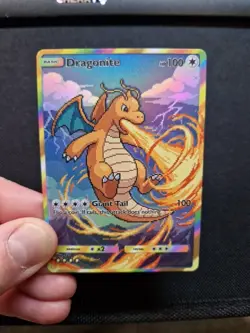 Dragonite Full Art Gold Rainbow Holo Battle Custom Promo Art Card - Image 1