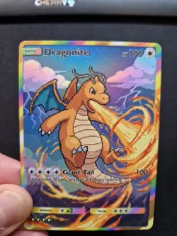 Dragonite Full Art Gold Rainbow Holo Battle Custom Promo Art Card - Image 2