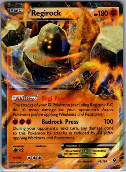 Regirock EX 43/124 XY - Fates Collide - Pokemon Card - NM - Image 1
