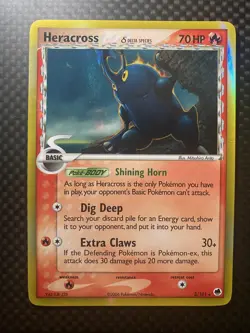 Pokemon TCG Heracross Delta Species 3/101 EX Dragon Frontiers Holo Rare 2006 - Image 1