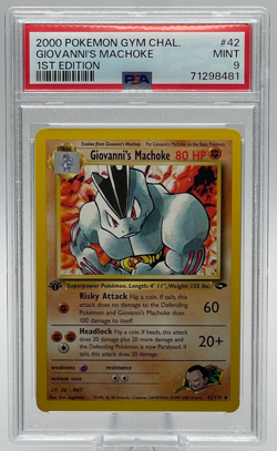 2000 POKEMON GYM CHALLENGE #42 GIOVANNI'S MACHOKE 1ST EDITION PSA 9 MINT - Image 1