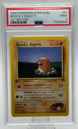 2000 POKEMON GYM CHALLENGE #67 BROCK'S DIGLETT 1ST EDITION PSA 9 MINT - Image 1