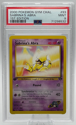 2000 POKEMON GYM CHALLENGE #93 SABRINA'S ABRA 1ST EDITION PSA 9 MINT - Image 1