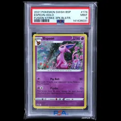 PSA 9 POKEMON 2021 SWSH ESPEON HOLO FUSION STRIKE BLACK STAR PROMO #174 - Image 1